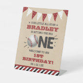 Signe De Table Toucher Le Grand | Baseball 1er anniversaire (Recto)