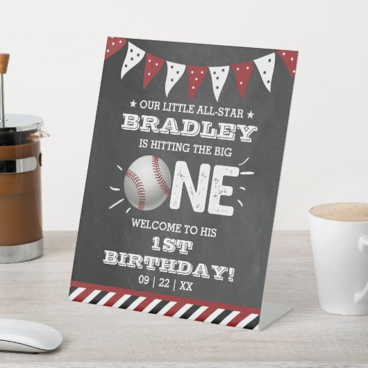 Signe De Table Toucher Le Grand | Baseball 1er anniversaire (In SItu)