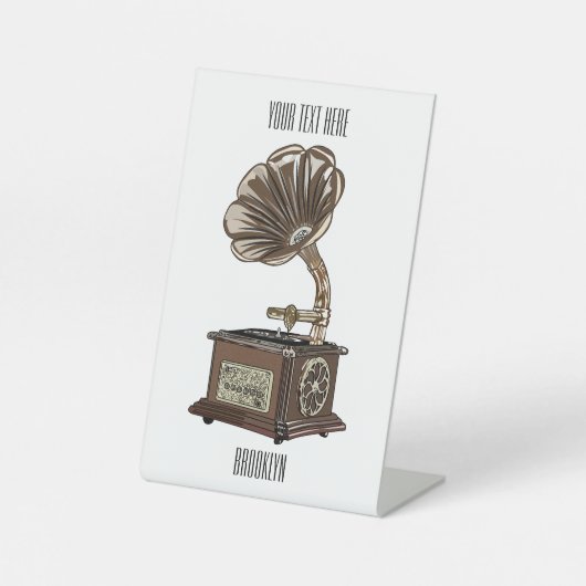 Signe De Table Tourne-disque dessin animé (Recto)