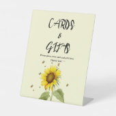 Signe De Table Tournesol d'aquarelle avec Baby shower de papillon (Recto)