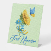 Signe De Table Tournesol et papillon Ukraine soutien (Recto)