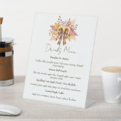 Signe De Table Tournesol Rustique & Plaid Thanksgiving Boissons M (In SItu)