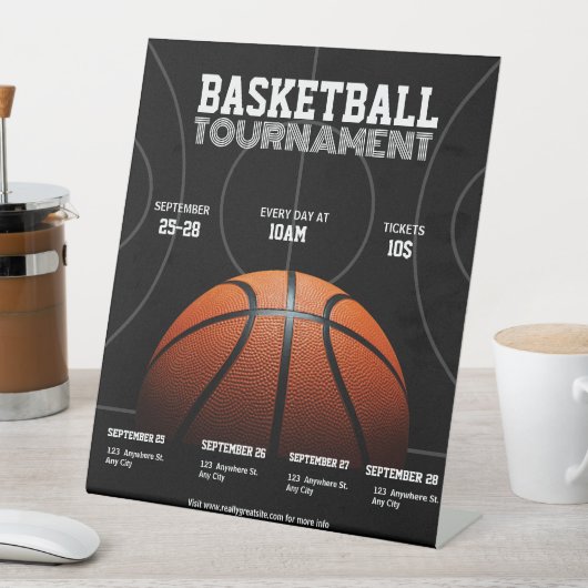 Signe De Table Tournoi de basket-ball universitaire, Basketball S (In SItu)