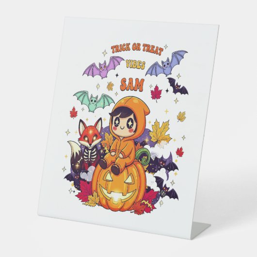 Signe De Table Tous Réservés Pour Halloween Professeur Ghost (Recto)