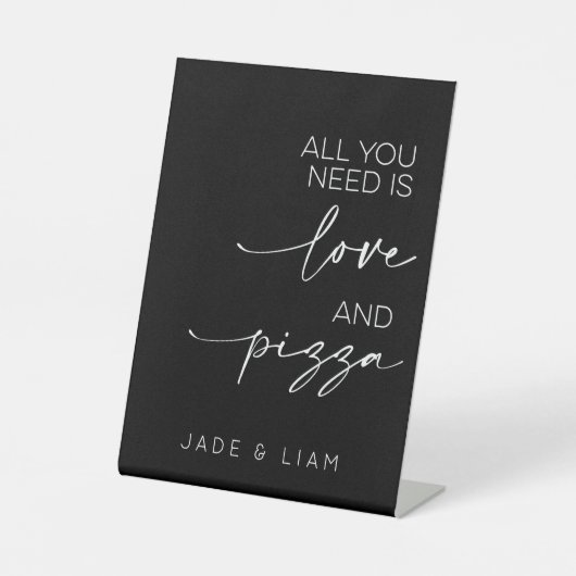 Signe De Table Tout Ce Dont Vous Avez Besoin Est Amour Et Pizza M (Recto)