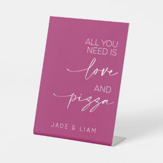 Signe De Table Tout Ce Dont Vous Avez Besoin Est Amour Et Pizza M