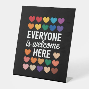 Signe De Table Tout le monde est le bienvenu ici LGBTQ