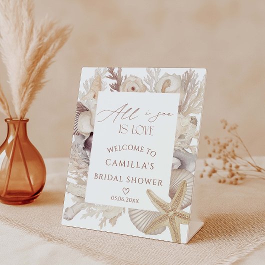 Signe De Table Toute la mer est un accueil de fiançailles d'amour