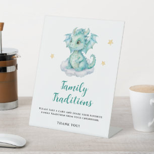 Signe De Table Traditions de famille de bébé dragon