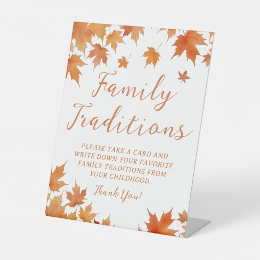 Signe De Table Traditions familiales du Baby shower d'automne (Recto)