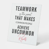 Signe De Table Travail d'équipe Signal de guichet positif (Recto)