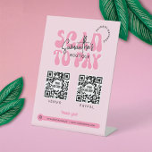 Signe De Table Trendy 2 QR Codes numérisation pour payer Retro Pi