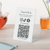Signe De Table Trendy Holographic QR Code | Connect With Us  (In SItu)