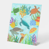 Signe De Table Trésors Sous-Mer Tortues Et Coraux (Recto)