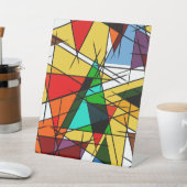 Signe De Table Triangle Coloré Géométrique Moderne (In SItu)