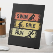 Signe De Table Triathlon - Course à vélo de natation (In SItu)