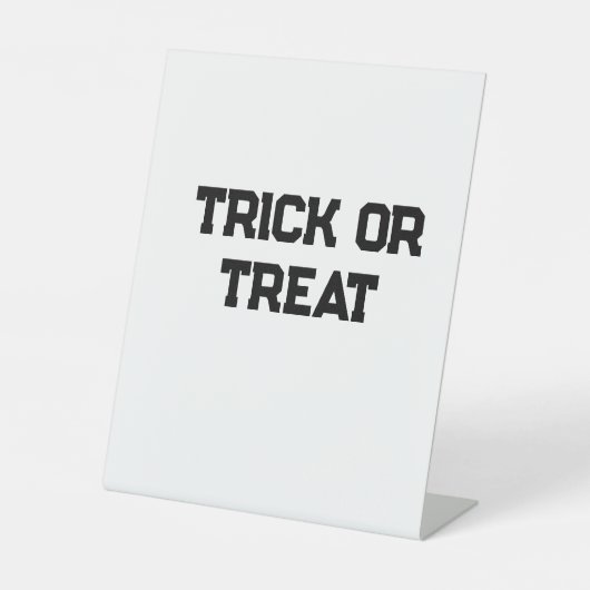 Signe De Table Trick ou. Traiter Halloween éffrayant noir simple (Recto)