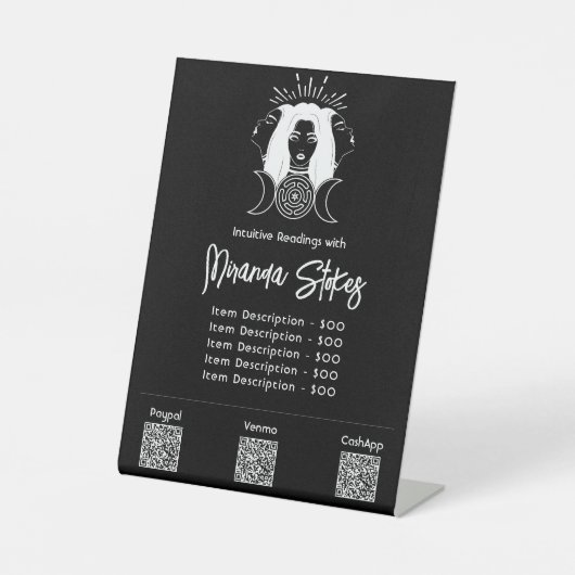 Signe De Table Triple Déesse Hecate Black & White Tarifs (Recto)