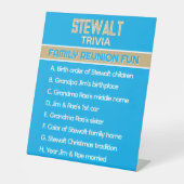 Signe De Table Trivia de Réunion Familiale ! Fun personnalisé (Recto)