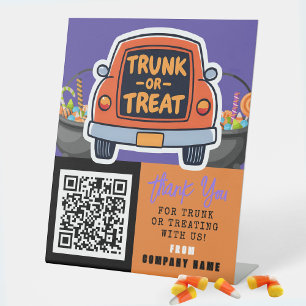 Signe De Table Tronc ou traitement Halloween Merci d'affaires