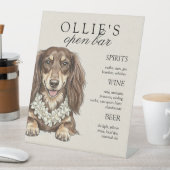 Signe De Table Tropical Dachshund Wedding Bar Menu (In SItu)
