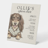 Signe De Table Tropical Dachshund Wedding Bar Menu (Recto)