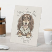 Signe De Table Tropical Dachshund Wedding Drinks On Me (In SItu)