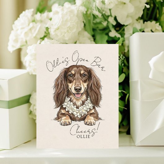 Signe De Table Tropical Dachshund Wedding Drinks On Me