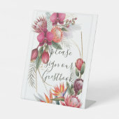 Signe De Table Tropical Floral Paradise Botanical Gold Wedding  (Recto)