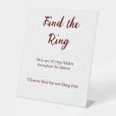 Signe De Table trouver le ring mariage nuptiale douche jeu (Recto)