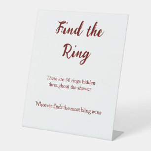 Signe De Table trouver le ring mariage nuptiale douche jeu