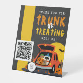 Signe De Table Trunk ou traiter Ghoulish Citrouille Business Merc (Recto)