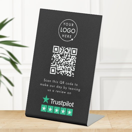 Signe De Table Trustpilot Nous revoir Black Business QR Code