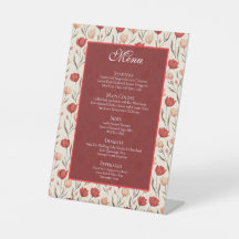 Tulipe Fleur Sauvage Chic Menus de Mariage Minimal