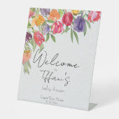 Signe De Table Tulipes rayonnantes Vibrant Baby shower floral (Recto)