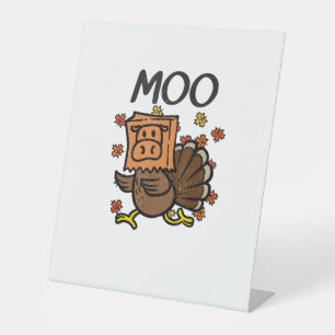 Signe De Table Turquie Moo Costume de vache drôle Thanksgiving Tu
