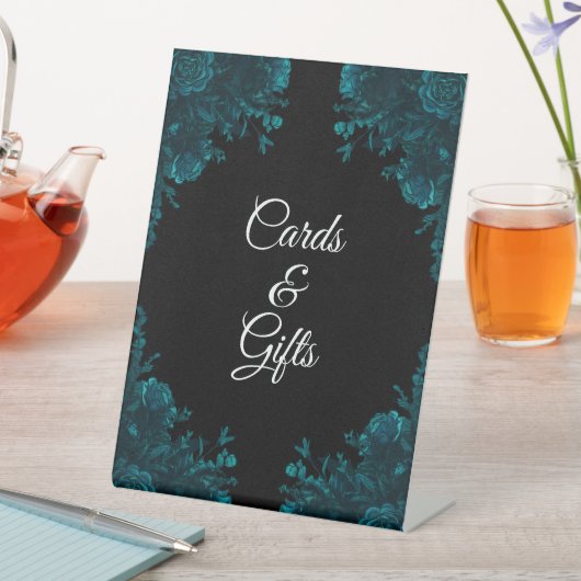 Signe De Table Turquoise Black Gothique Cartes de Mariage Symbole (In SItu)