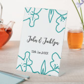 Signe De Table Turquoise bleu couple nom date flstylish (In SItu)