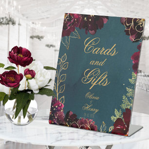 Signe De Table Turquoise Bordeaux Jewel Tones Mariage