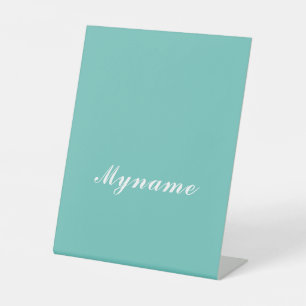 Signe De Table Turquoise léger tendance moderne minimaliste Nom c
