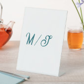 Signe De Table Turquoise monogram wedding couple name simple styl (In SItu)