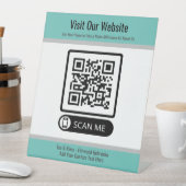 Signe De Table Turquoise Petite entreprise Créer un code QR - Con (In SItu)