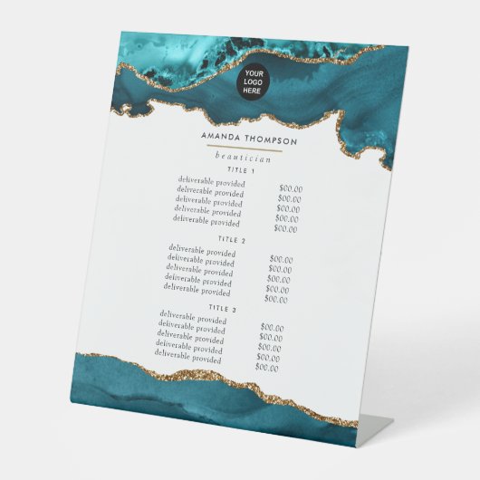 Signe De Table Turquoise - Turquoise et Gold Agate Tarification d (Recto)