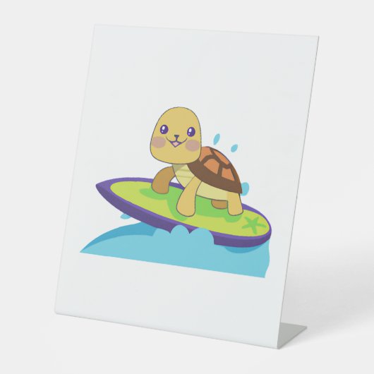 Signe De Table Turtle on surfboard (Recto)