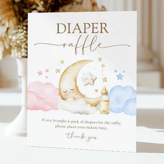 Signe De Table Twinkle Little Star Gender Reveal Diaper Raffle