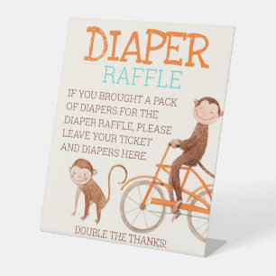 Signe De Table Twins Baby shower mignon singe double problème