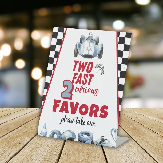 Signe De Table Two Fast 2nd birthday Boy Racing Car Favors