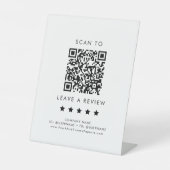 Signe De Table Typographie Chic Business QR Code Laisser Un Exame (Recto)