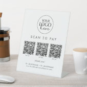 Signe De Table Typographie Chic Logo d'entreprise QR Code numéris (In SItu)