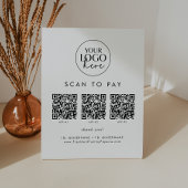 Signe De Table Typographie Chic Logo d'entreprise QR Code numéris